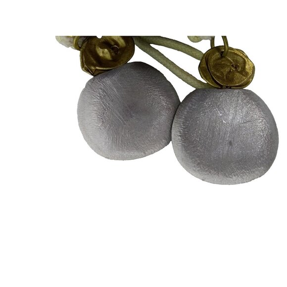 Vance Kitira Jewelry Dangling Earrings silver Metal Amulet Natural gold Floral - Picture 9 of 12